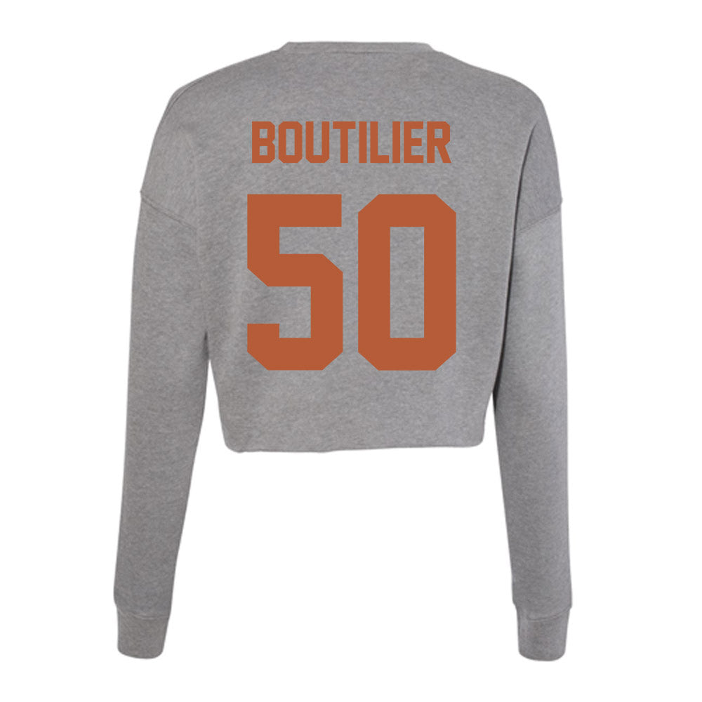 Texas - NCAA Women's Basketball : Abbie Boutilier - Women's Cropped Crew Fleece-1