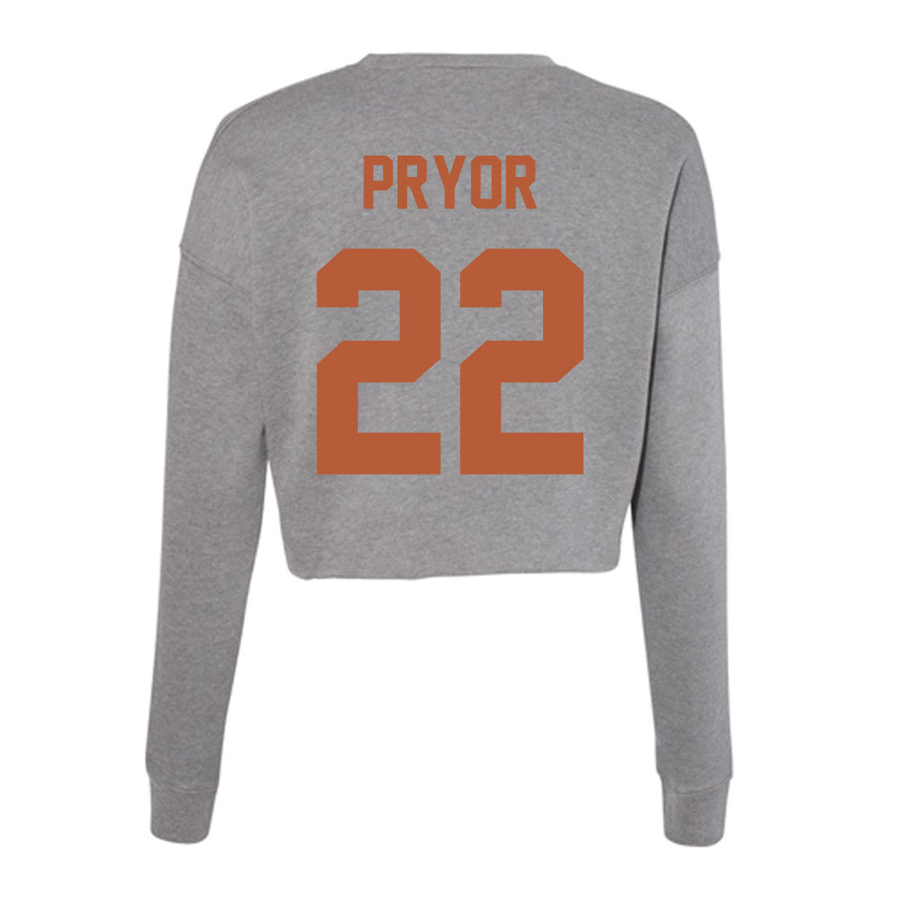 Texas - NCAA Men's Basketball : Devon Pryor - Women's Cropped Crew Fleece-1