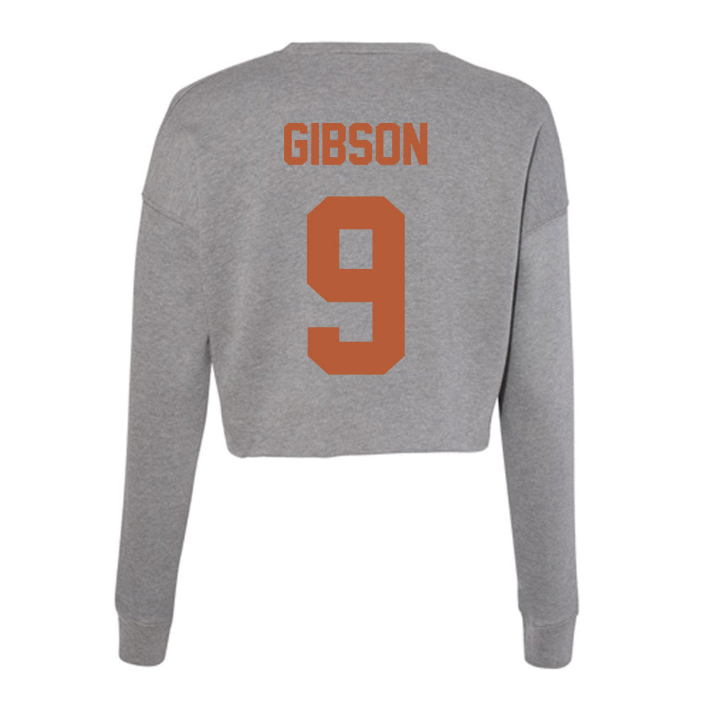 Texas - NCAA Football : Jerrick Gibson - Women's Cropped Crew Fleece-1