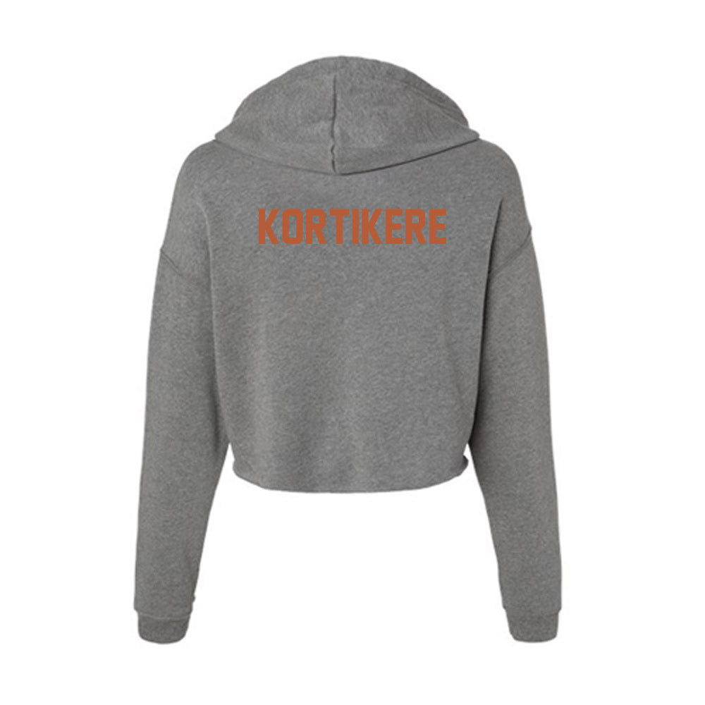 Texas - NCAA Women's Tennis : Simran Kortikere - Women's Crop Fleece Hoodie-1