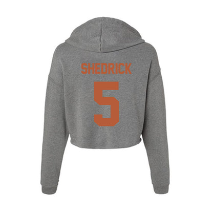 Texas - NCAA Men's Basketball : Kadin Shedrick - Women's Crop Fleece Hoodie-1