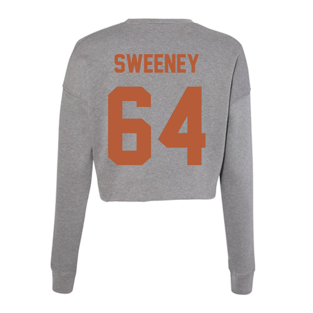 Texas - NCAA Football : Robert Sweeney - Women's Cropped Crew Fleece-1