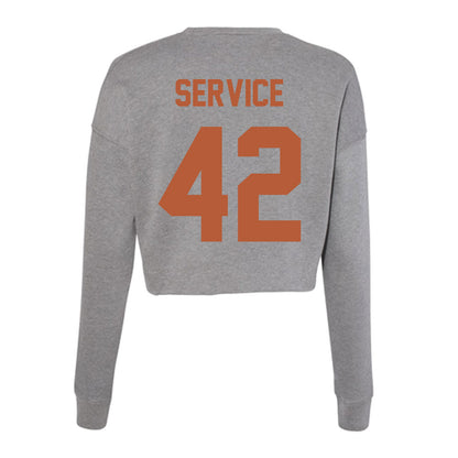 Texas - NCAA Baseball : Oliver Service - Women's Cropped Crew Fleece-1