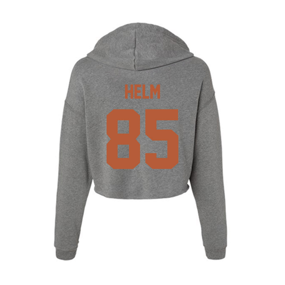 Texas - NCAA Football : Gunnar Helm - Women's Crop Fleece Hoodie-1