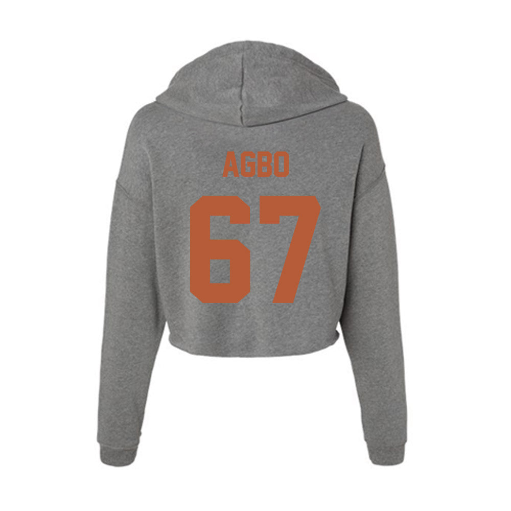 Texas - NCAA Football : Malik Agbo - Women's Crop Fleece Hoodie-1