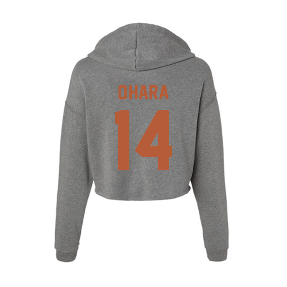 Texas - NCAA Baseball : Cade O'Hara - Women's Crop Fleece Hoodie-1