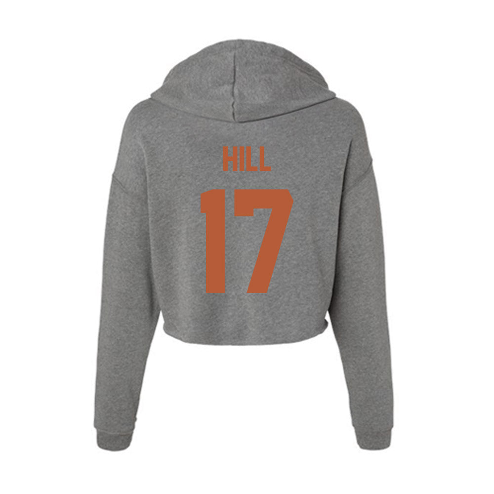 Texas - NCAA Baseball : Will Hill - Women's Crop Fleece Hoodie-1
