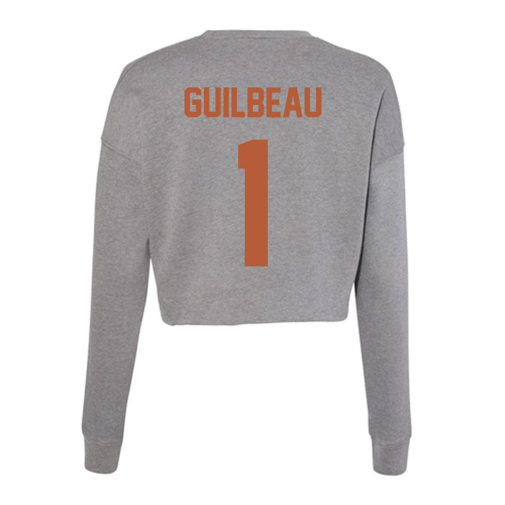 Texas - NCAA Football : Jaylon Guilbeau - Women's Cropped Crew Fleece-1