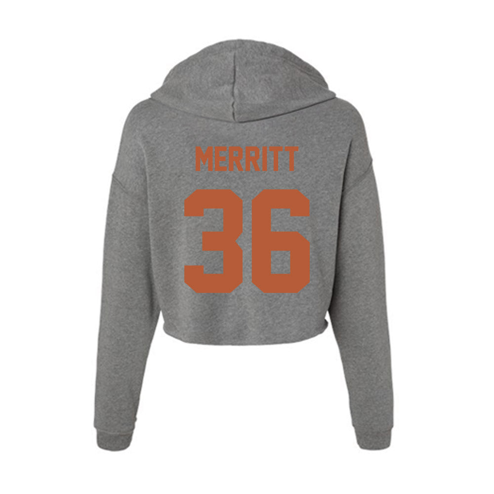 Texas - NCAA Football : Quinn Merritt - Women's Crop Fleece Hoodie-1