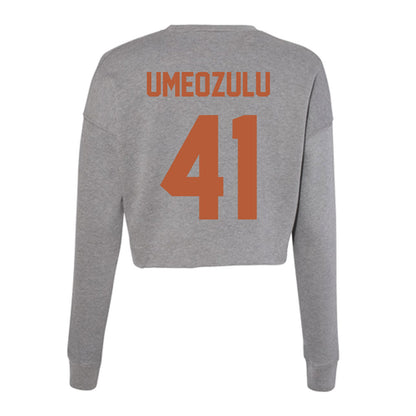 Texas - NCAA Football : Ziky Umeozulu - Women's Cropped Crew Fleece-1