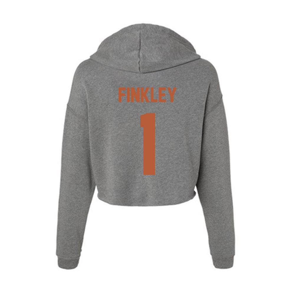 Texas - NCAA Football : Justice Finkley - Women's Crop Fleece Hoodie-1