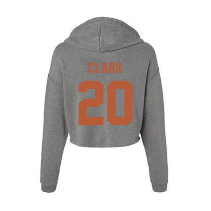 Texas - NCAA Men's Basketball : Preston Clark - Women's Crop Fleece Hoodie-1