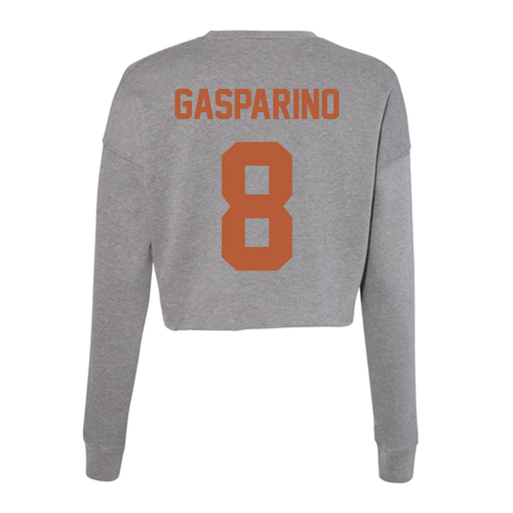 Texas - NCAA Baseball : Will Gasparino - Women's Cropped Crew Fleece-1