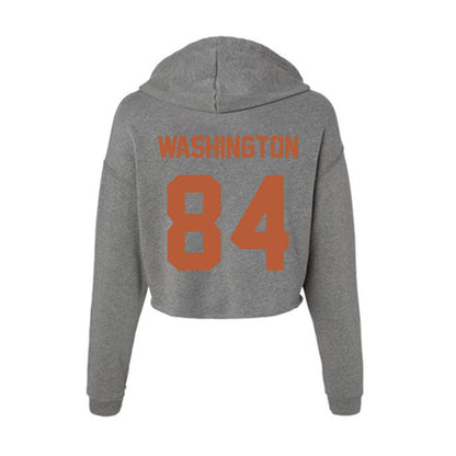 Texas - NCAA Football : Jordan Washington - Women's Crop Fleece Hoodie-1