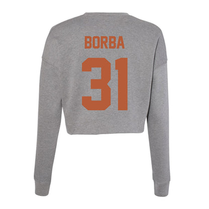 Texas - NCAA Baseball : Casey Borba - Women's Cropped Crew Fleece-1