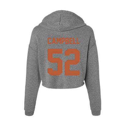 Texas - NCAA Football : Dj Campbell - Women's Crop Fleece Hoodie-1