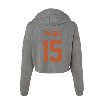Texas - NCAA Football : Trey Owens - Women's Crop Fleece Hoodie-1
