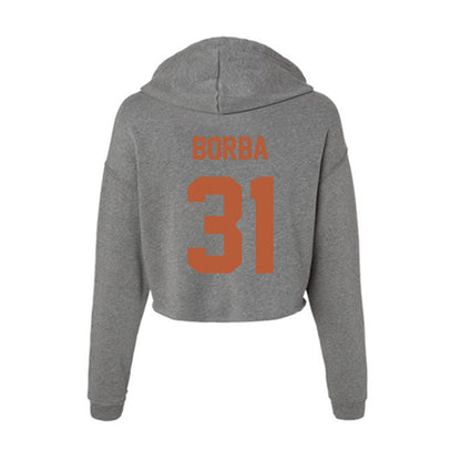 Texas - NCAA Baseball : Casey Borba - Women's Crop Fleece Hoodie-1