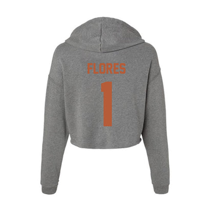 Texas - NCAA Baseball : Jalin Flores - Women's Crop Fleece Hoodie-1