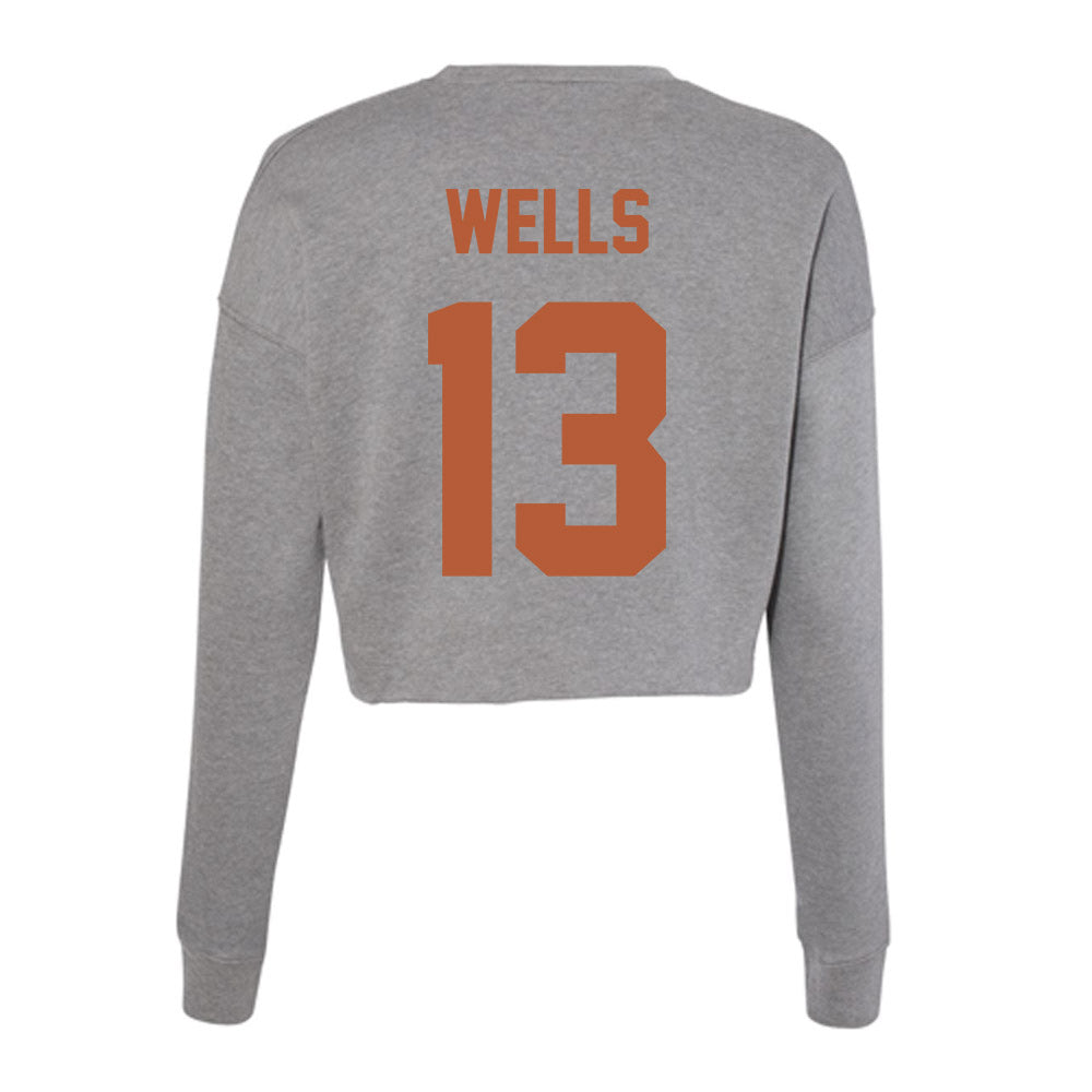 Texas - NCAA Softball : Hannah Wells - Women's Cropped Crew Fleece-1