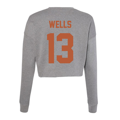 Texas - NCAA Softball : Hannah Wells - Women's Cropped Crew Fleece-1