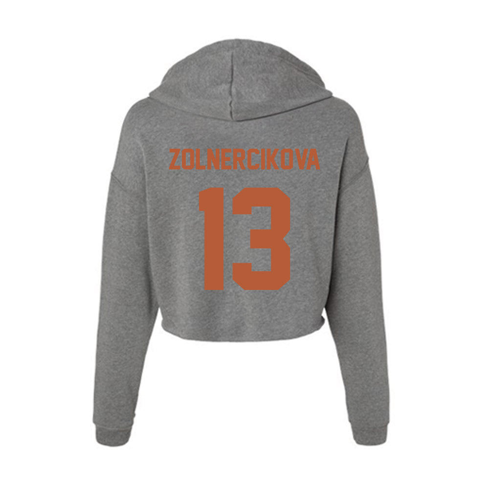 Texas - NCAA Beach Volleyball : Karin Zolnercikova - Women's Crop Fleece Hoodie-1