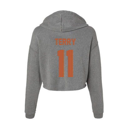 Texas - NCAA Football : Michael Terry - Women's Crop Fleece Hoodie-1