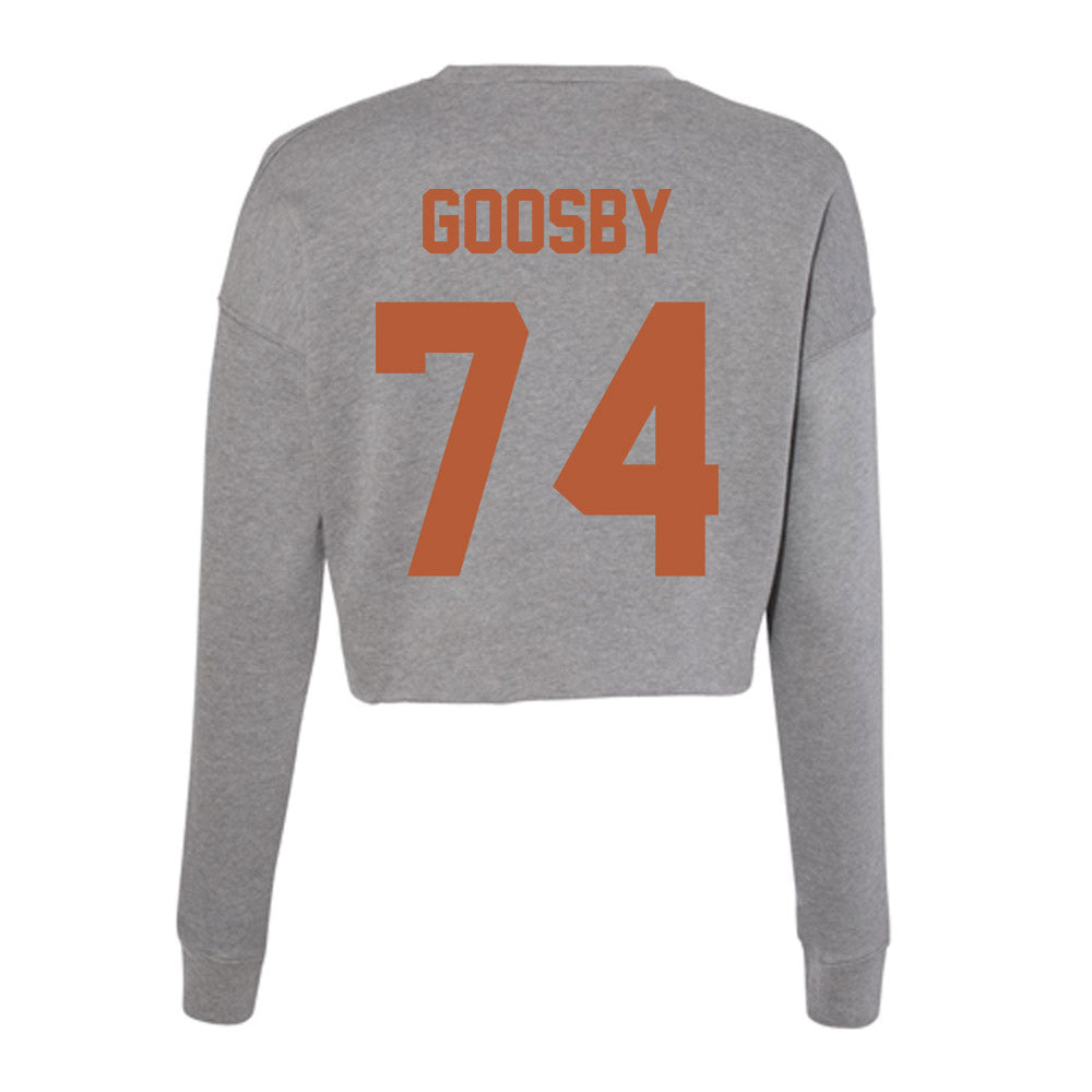 Texas - NCAA Football : Trevor Goosby - Women's Cropped Crew Fleece-1