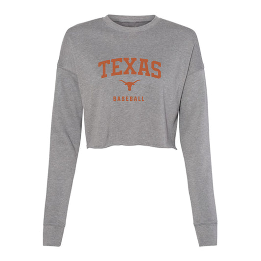 Texas - NCAA Baseball : Andre Duplantier II - Women's Cropped Crew Fleece-0