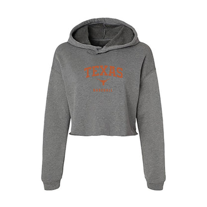 Texas - NCAA Baseball : Temo Becerra - Women's Crop Fleece Hoodie-0