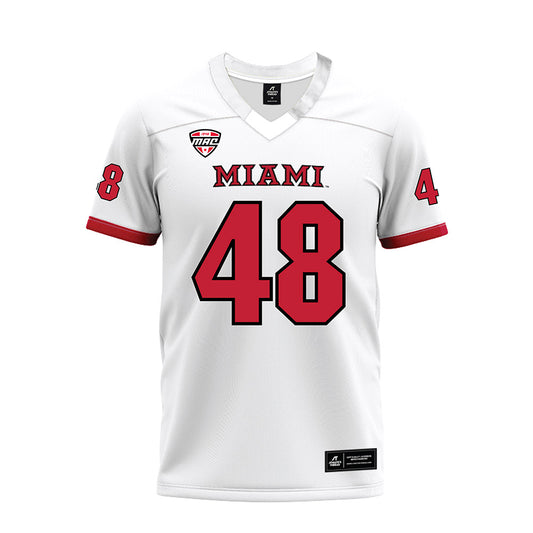 Miami of Ohio - NCAA Football : Chase Becker - White Premium Football Jersey