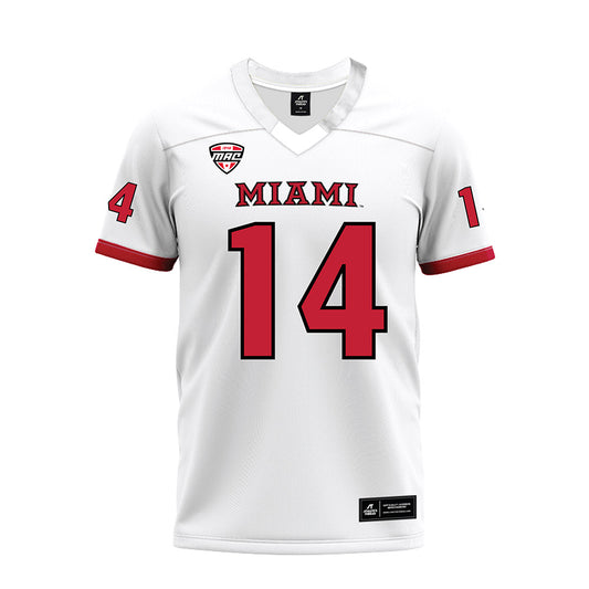 Miami of Ohio - NCAA Football : D'Shawntae Jones - White Premium Football Jersey-0