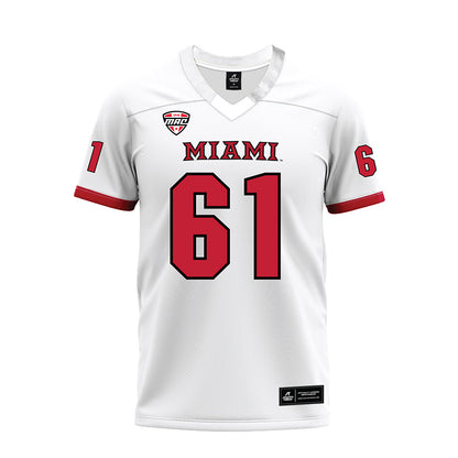 Miami of Ohio - NCAA Football : Andrew Lowry - White Premium Football Jersey-0