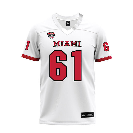 Miami of Ohio - NCAA Football : Andrew Lowry - White Premium Football Jersey-0