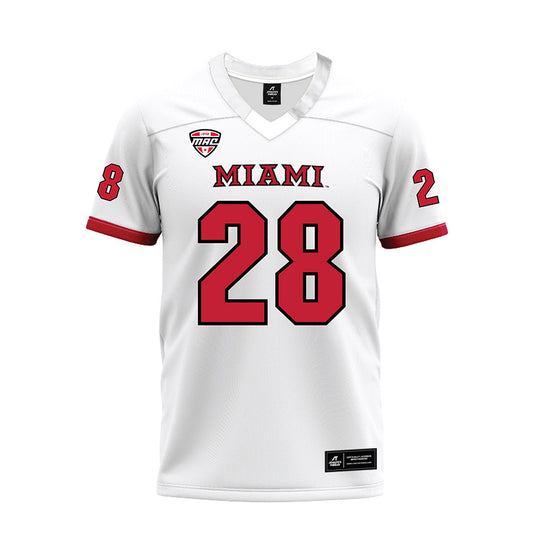 Miami of Ohio - NCAA Football : Andrew Bjorson - White Premium Football Jersey-0
