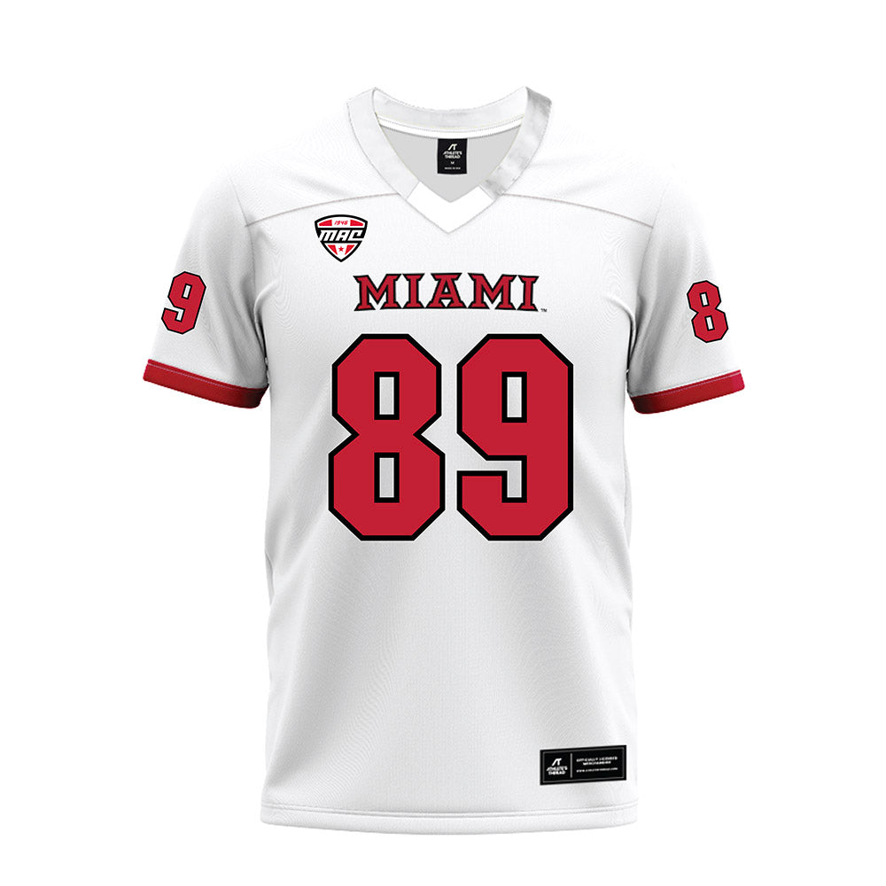 Miami of Ohio - NCAA Football : Brayden Boeing - White Premium Football Jersey-0