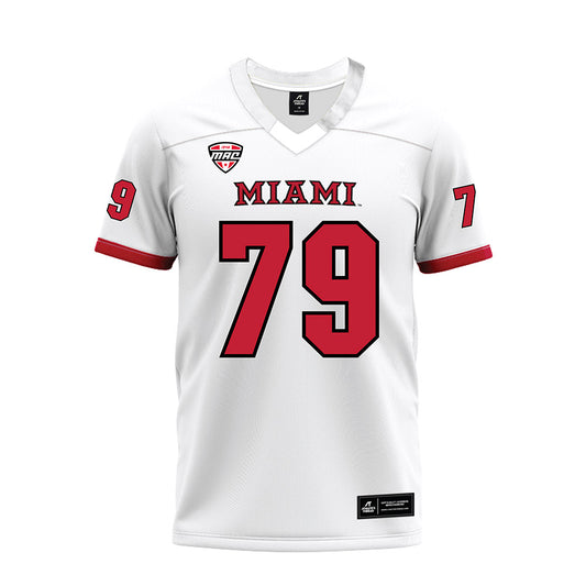 Miami of Ohio - NCAA Football : Jonathan Stangl - White Premium Football Jersey-0