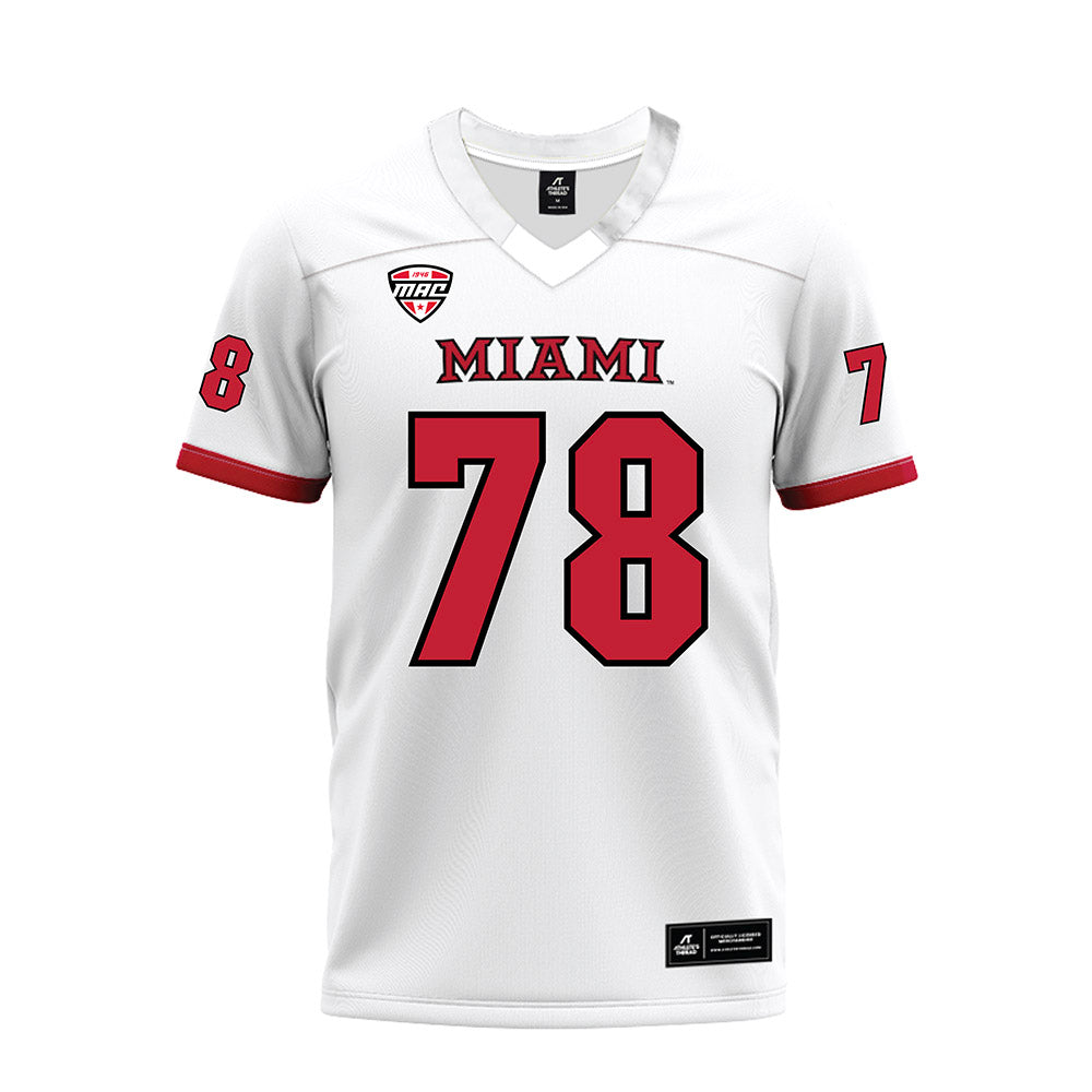 Miami of Ohio - NCAA Football : Drew Terrill - White Premium Football Jersey-0