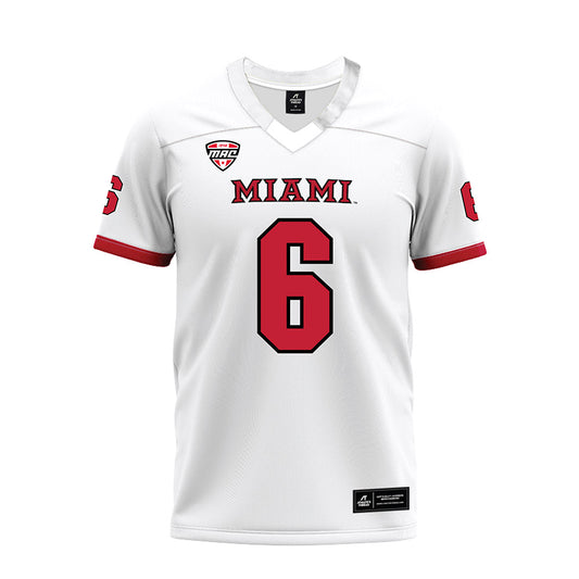 Miami of Ohio - NCAA Football : Jordan Brunson - White Premium Football Jersey-0