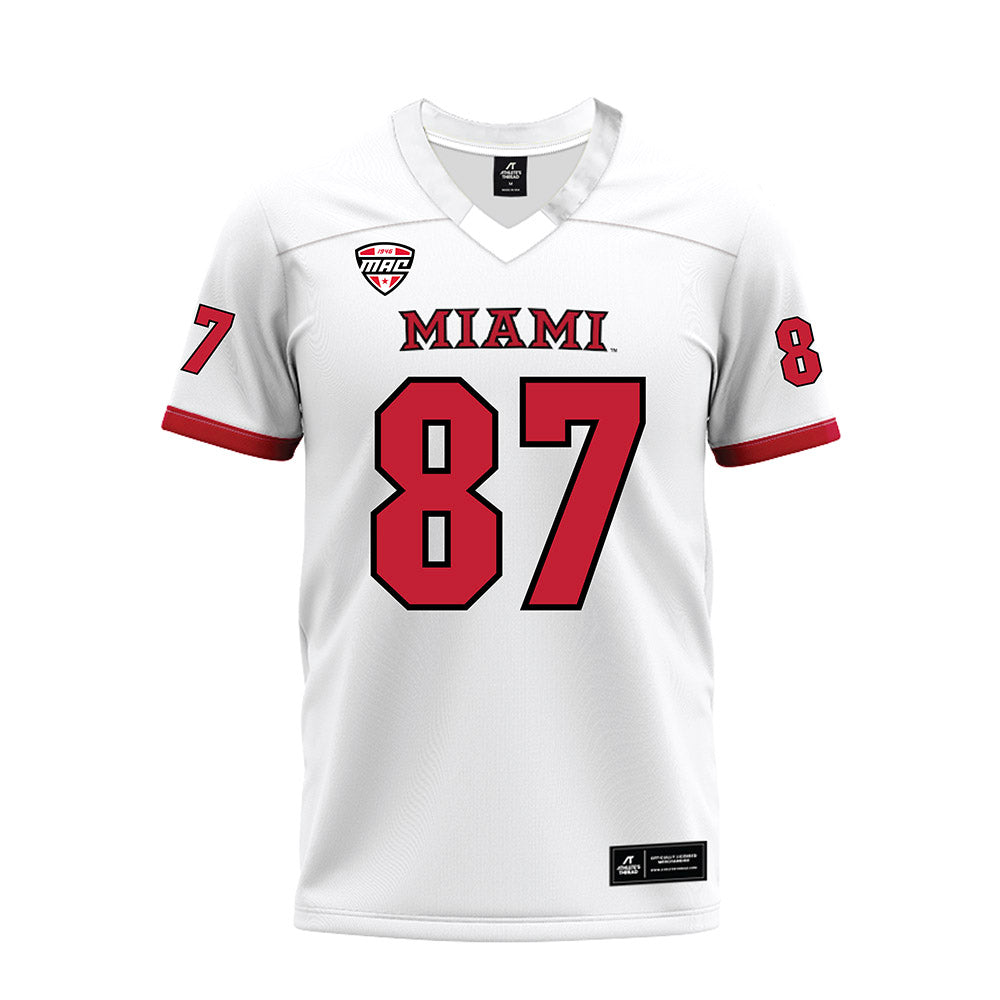 Miami of Ohio - NCAA Football : Noam Butbul - White Premium Football Jersey-0