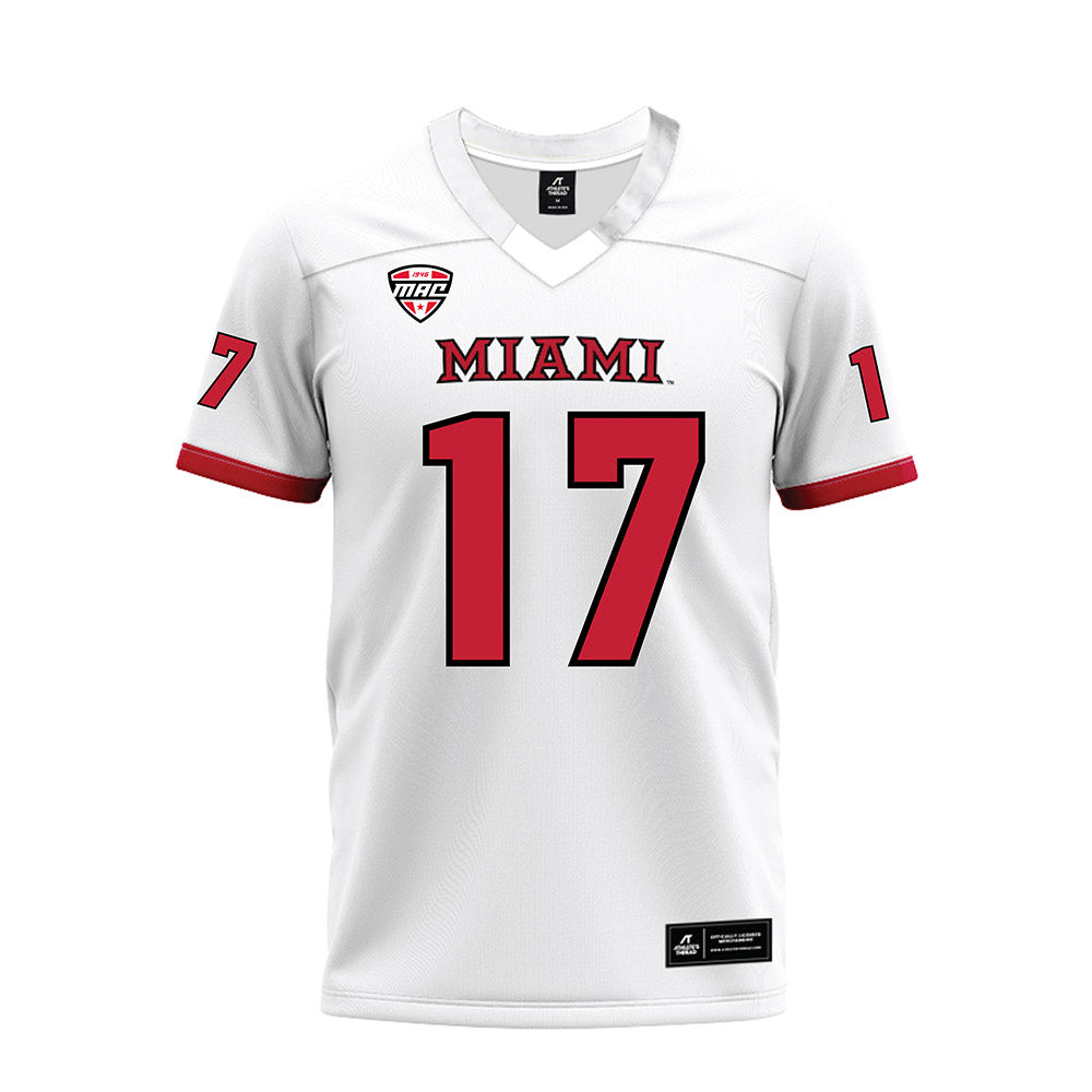 Miami of Ohio - NCAA Football : Kaleb Martin - White Premium Football Jersey-0