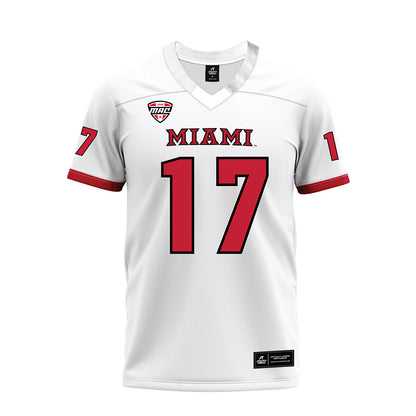 Miami of Ohio - NCAA Football : Kaleb Martin - White Premium Football Jersey-0
