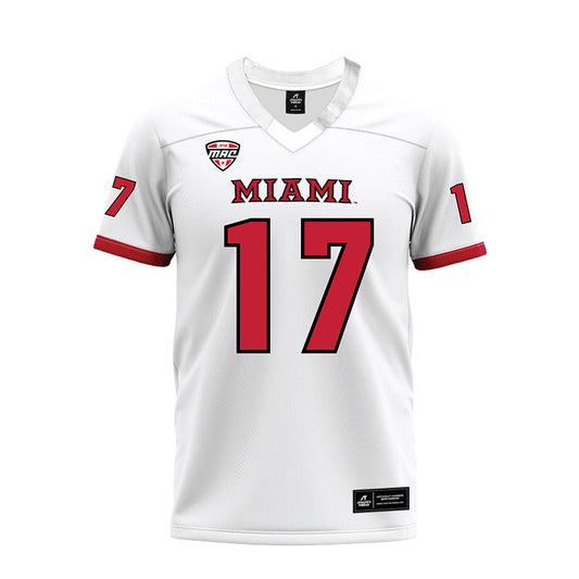 Miami of Ohio - NCAA Football : Kaleb Martin - White Premium Football Jersey-0