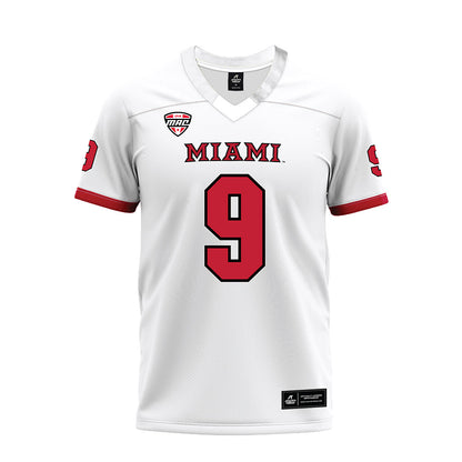 Miami of Ohio - NCAA Football : Javon Hammonds - White Premium Football Jersey-0