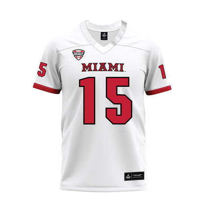 Miami of Ohio - NCAA Football : Harrison Brewster - White Premium Football Jersey-0