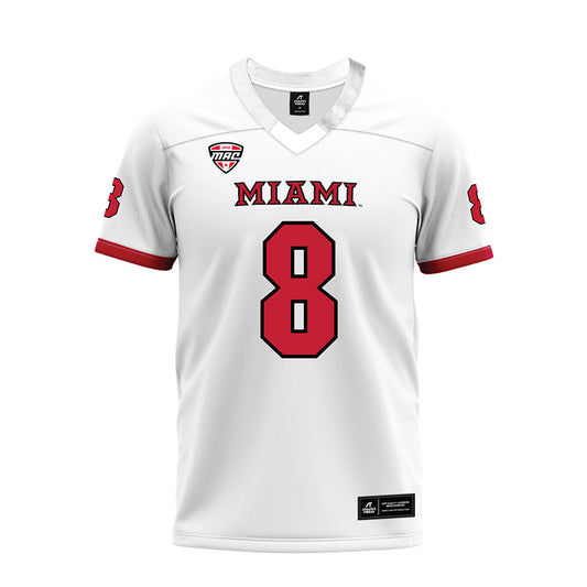 Miami of Ohio - NCAA Football : Kam Perry - White Premium Football Jersey-0