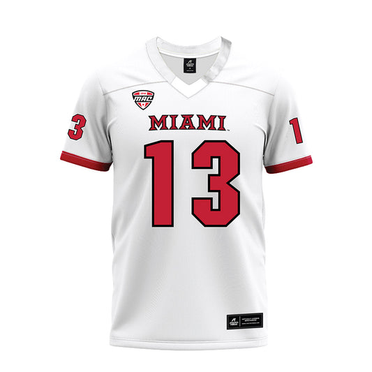 Miami of Ohio - NCAA Football : Desmon Yharbrough - White Premium Football Jersey-0