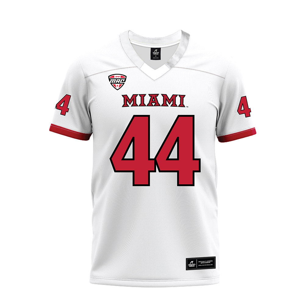 Miami of Ohio - NCAA Football : Grant Leeper - White Premium Football Jersey-0