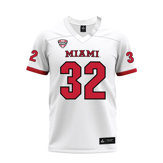 Miami of Ohio - NCAA Football : James Schott - White Premium Football Jersey-0