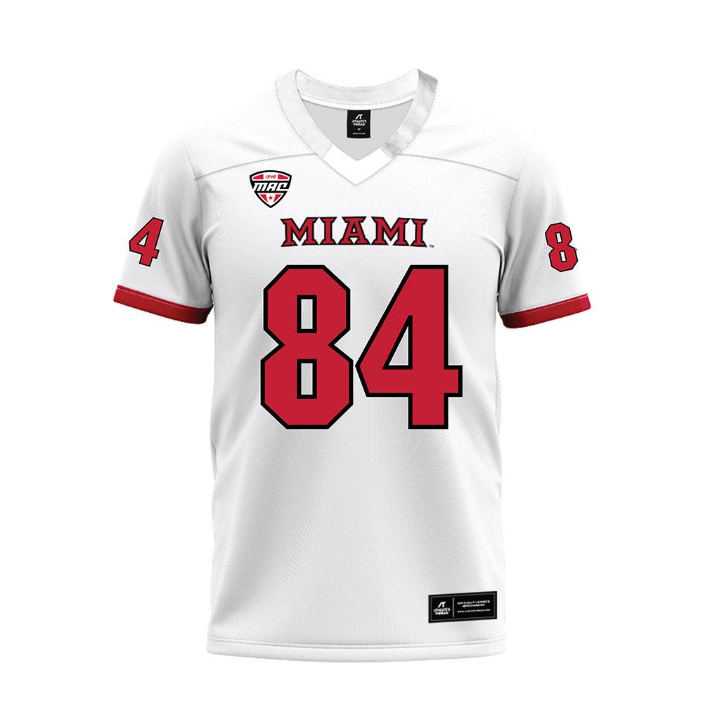 Miami of Ohio - NCAA Football : Cole Weaver - White Premium Football Jersey-0